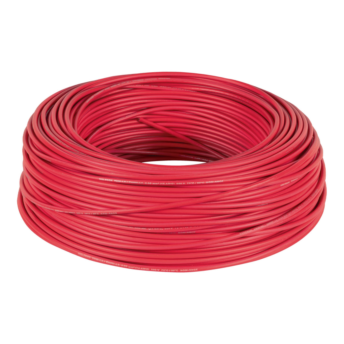 Cable sencillo rojo #14 cobre (rollo 100m) SKU:'46061