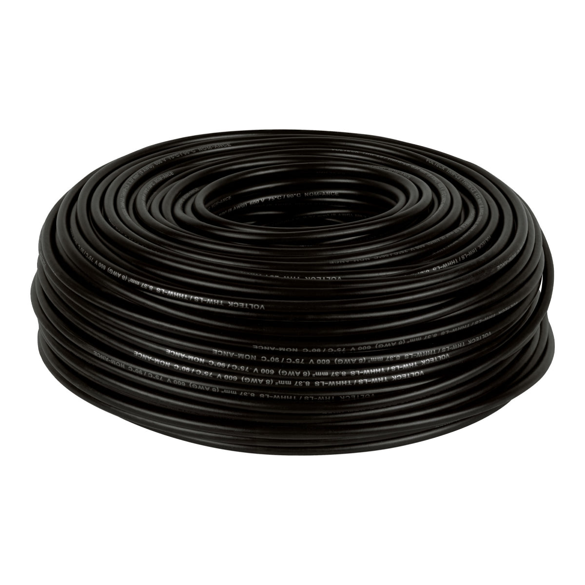 Cable sencillo negro #8 cobre (rollo 100m) SKU:'46050