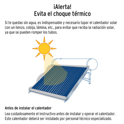 Calentador solar 15 tubos 195L 5 servicios SKU:'45272