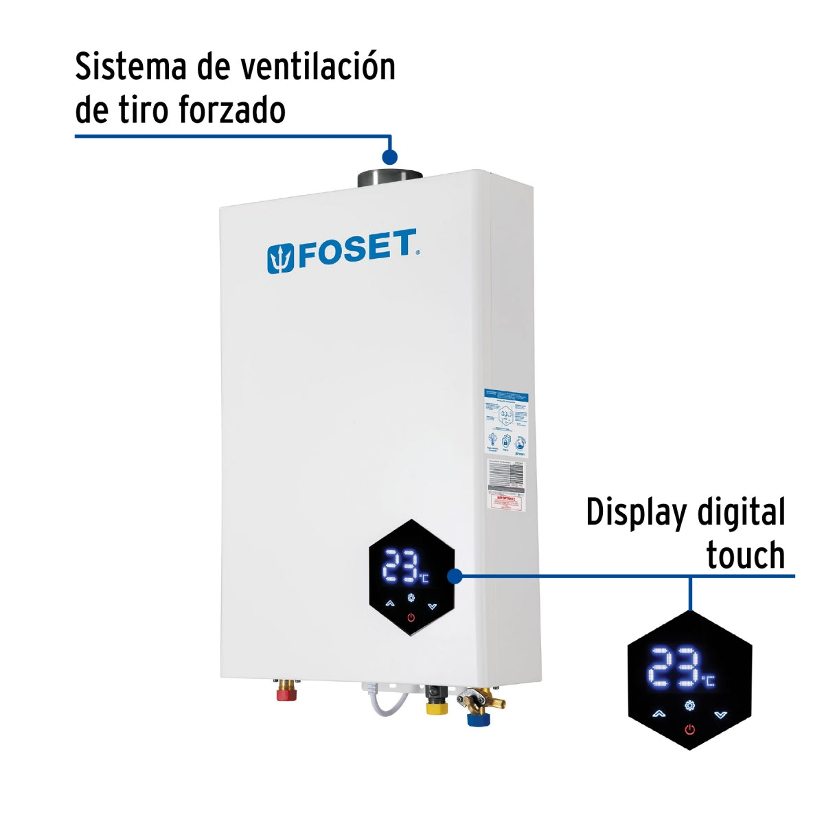 Calentador instantáneo modulante 24L 4 servicios p/gas L.P. SKU:'48017