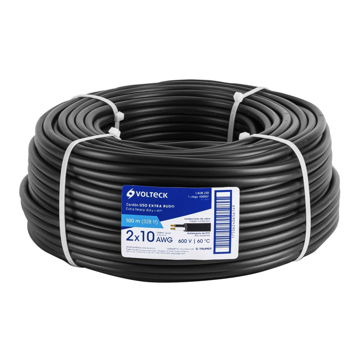 Cable uso extra rudo 2x10 cobre (por metro) SKU:'40002