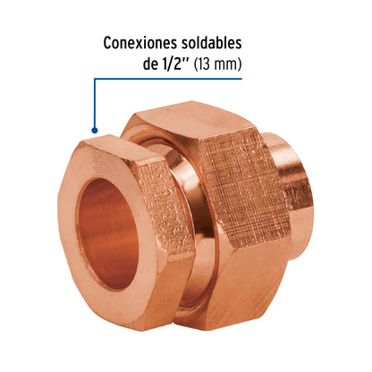 Tuerca unión 1/2" cobre SKU:'49659