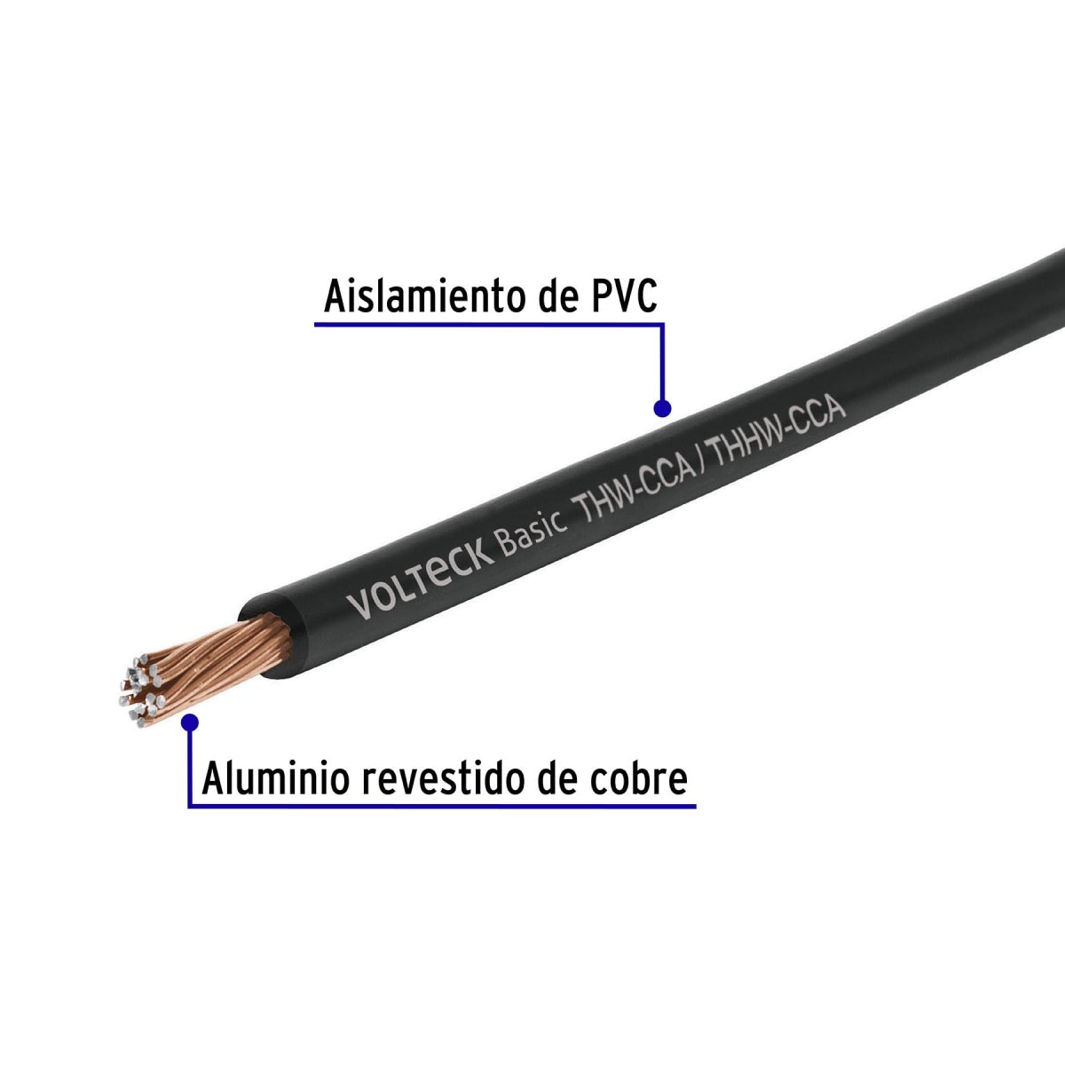 Cable sencillo negro #12 alucobre (rollo 100m) SKU:'40213