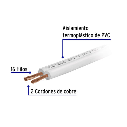 Cable dúplex #18 cobre (rollo 100m) SKU:'46069