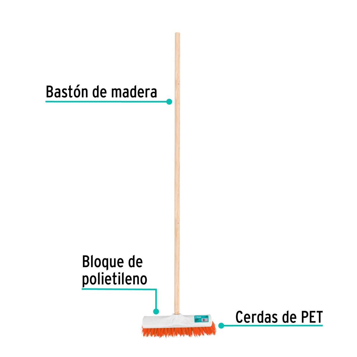 Cepillo plástico 30cm cerda rígida SKU:'57034