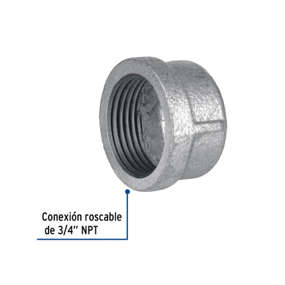 Niple rosca corrida 3/4" galvanizado SKU:'47492