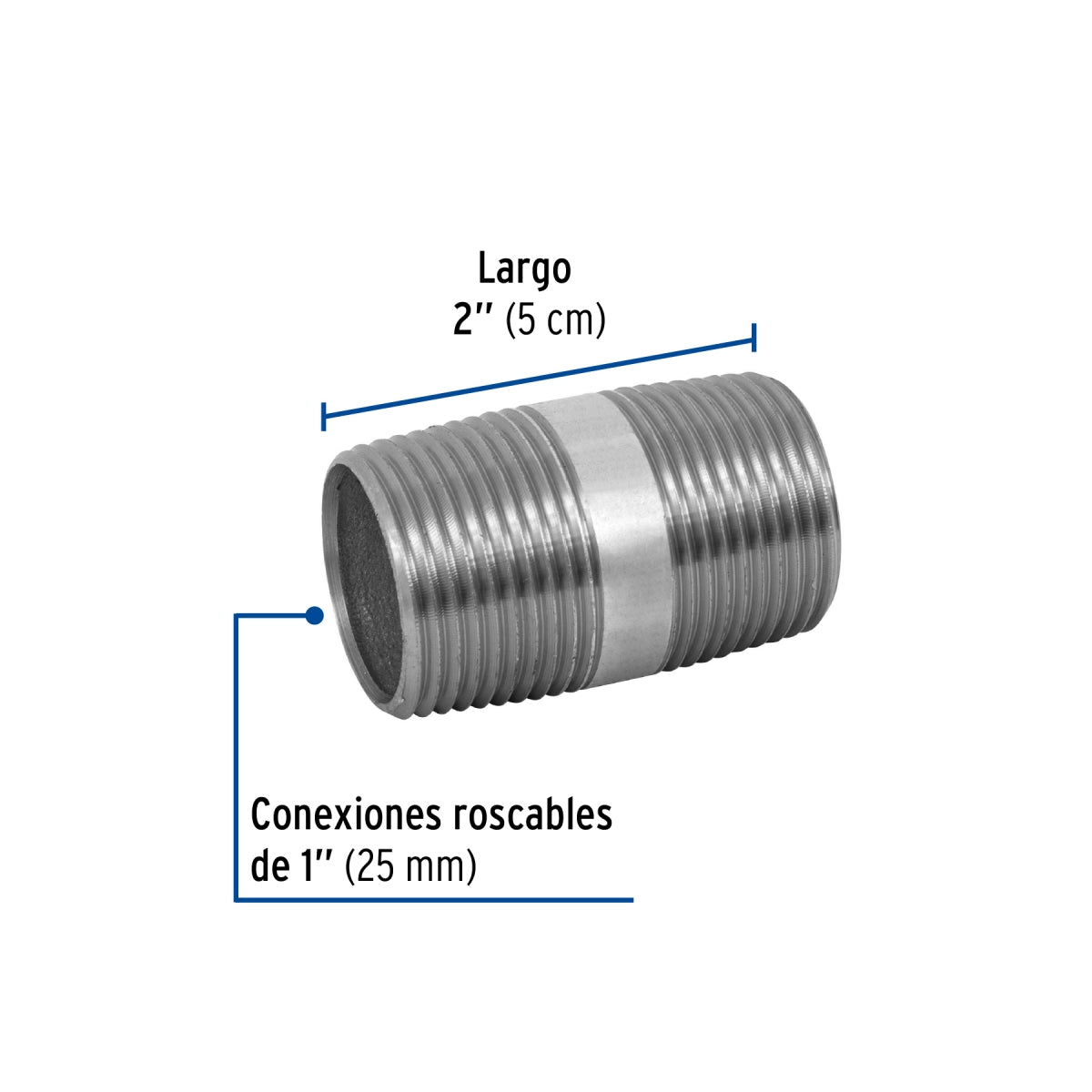 Niple 1" x 2" galvanizado SKU:'47531