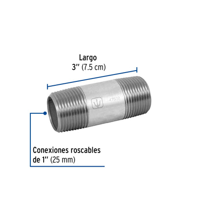 Niple 1" x 3" galvanizado SKU:'47532