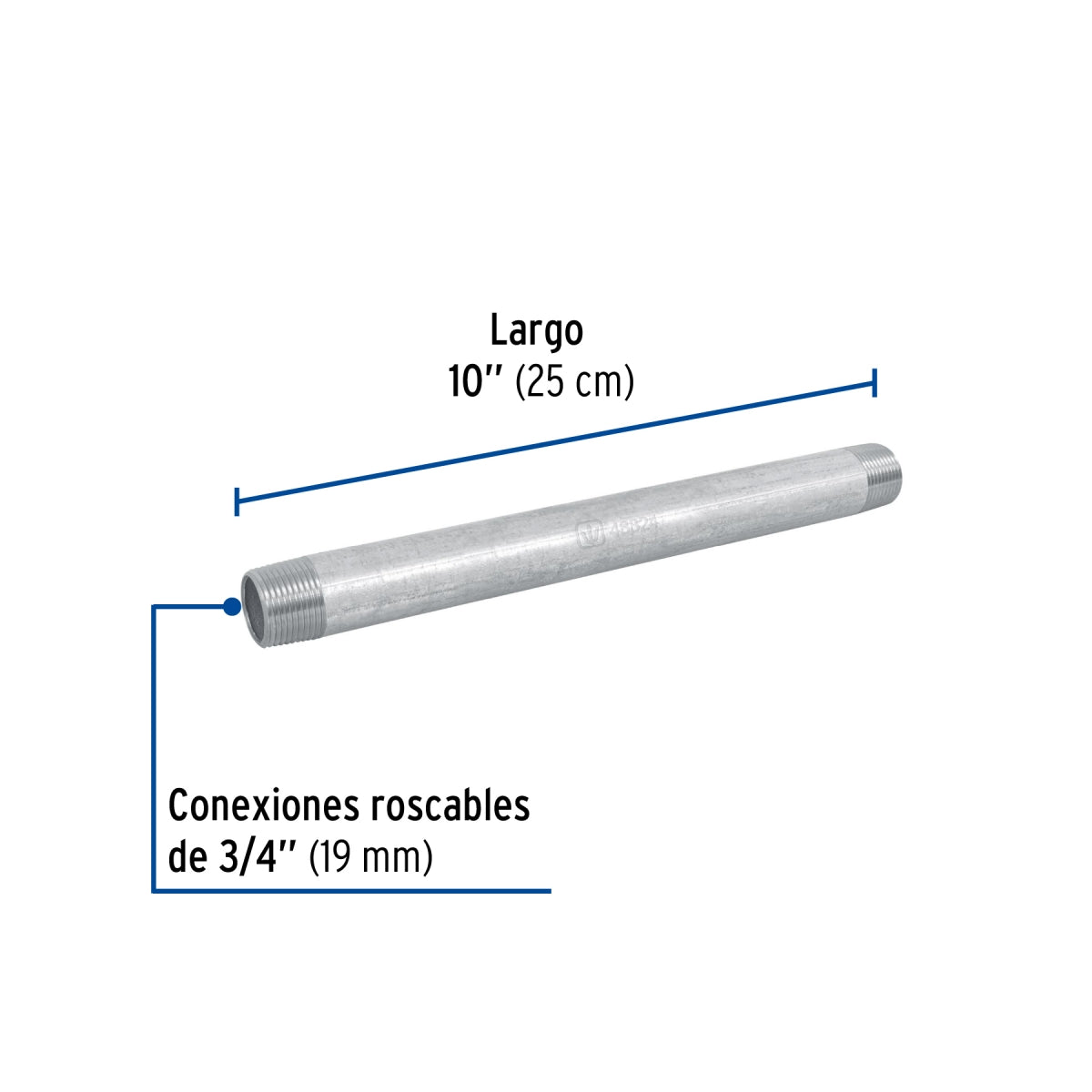 Niple 3/4" x 10" galvanizado SKU:'48824