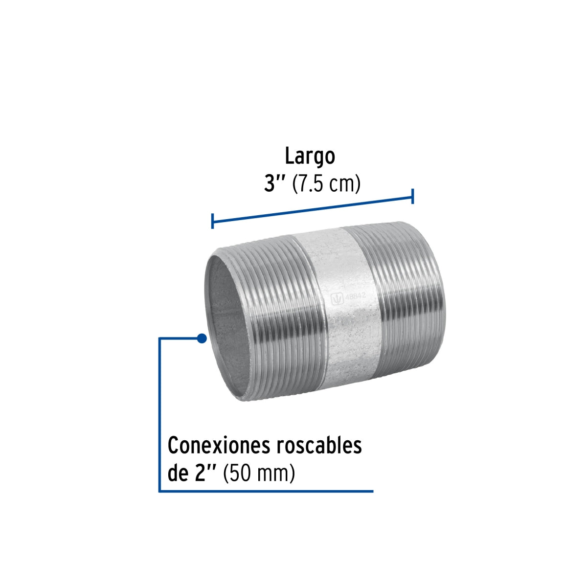 Niple 2" x 3" galvanizado SKU:'48842