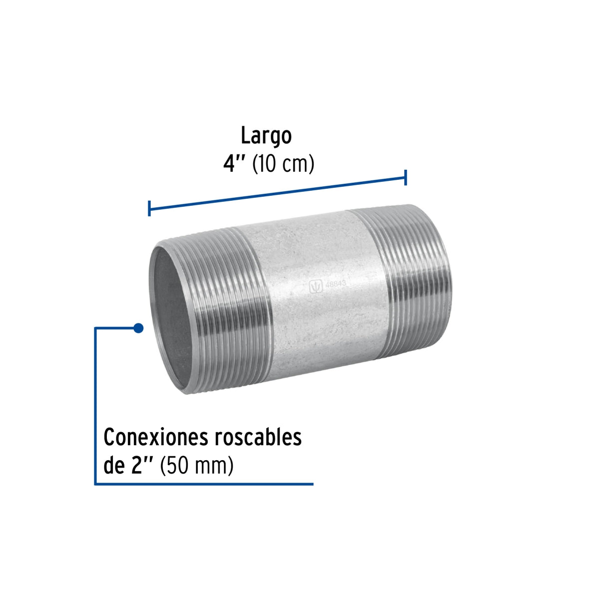 Niple 2" x 4" galvanizado SKU:'48843