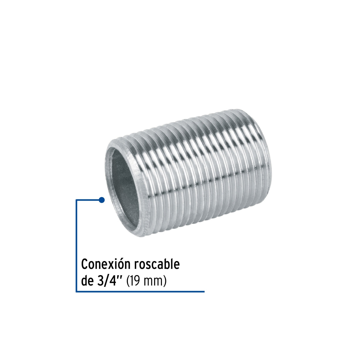 Niple rosca corrida 3/4" galvanizado SKU:'47537