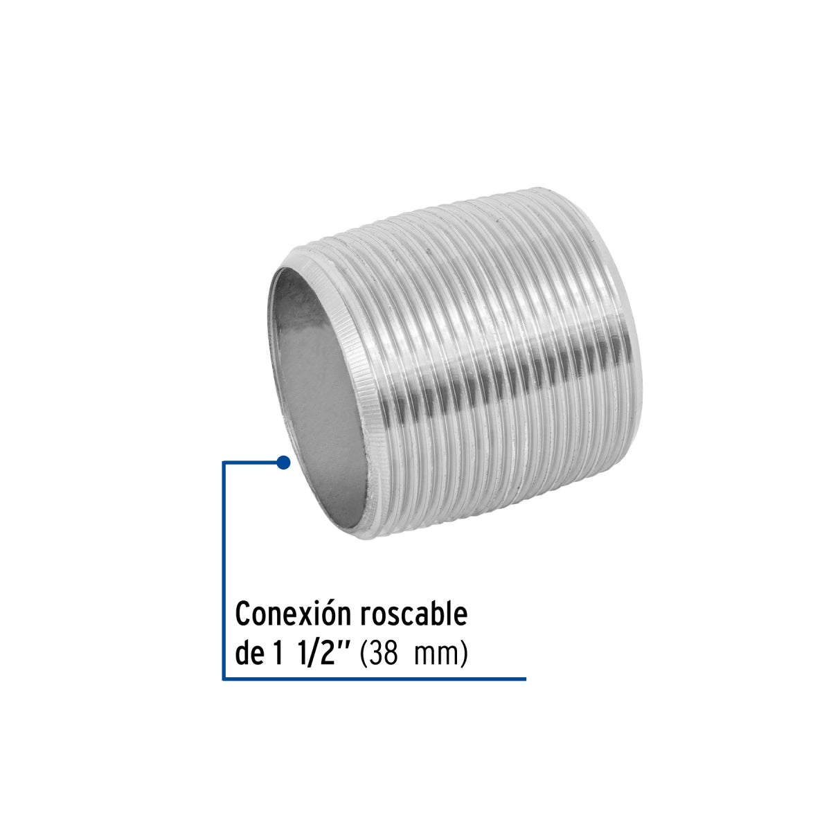 Niple rosca corrida 1 1/2" galvanizado SKU:'48790