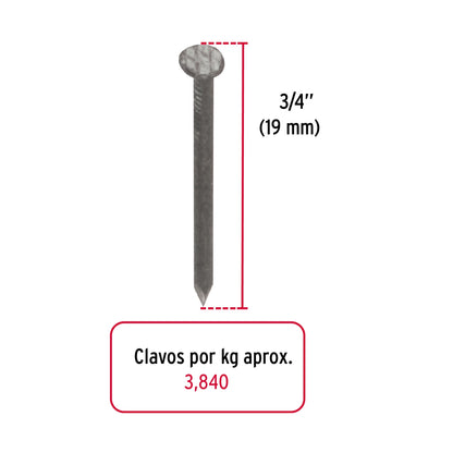 Clavos alfilerillos 3/4" con cabeza (1kg) SKU:'44501