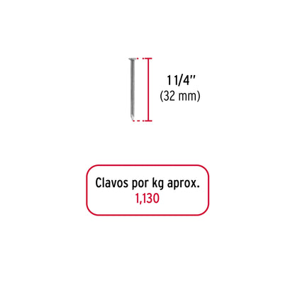 Clavos estándar 1 1/4" con cabeza (1kg) SKU:'44814