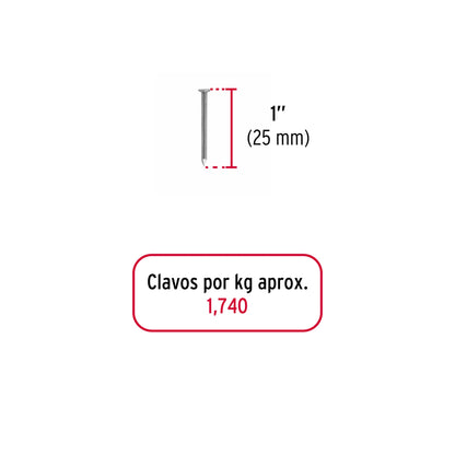 Clavos estándar 1" con cabeza (1kg) SKU:'44813