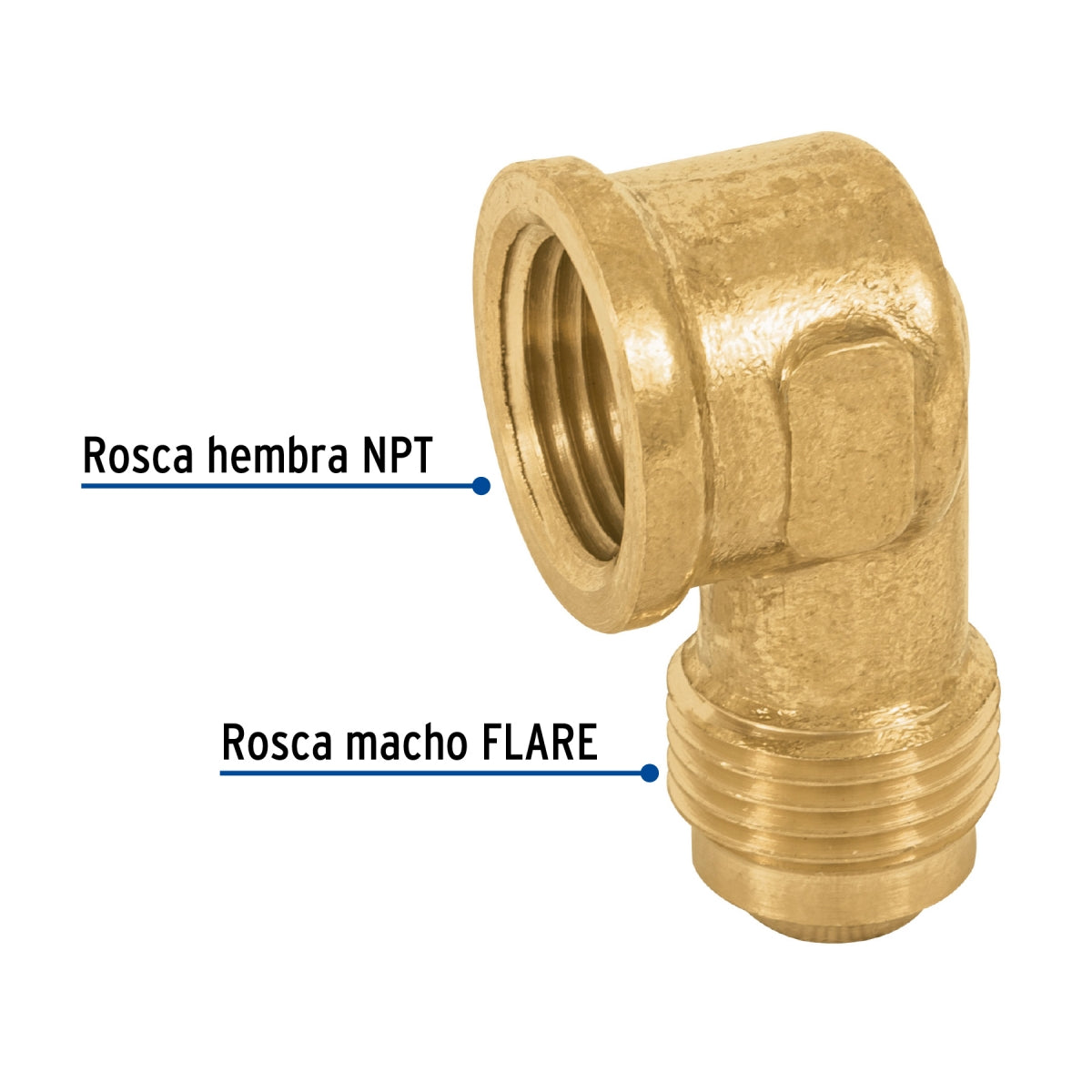 Codo estufa p/gas 3/8" x 3/8" SKU:'47403
