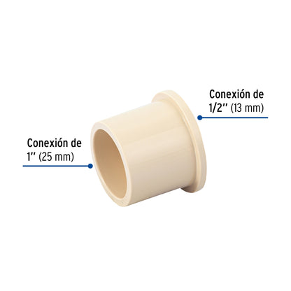 Reducción bushing 1" a 1/2" CPVC SKU:'45063