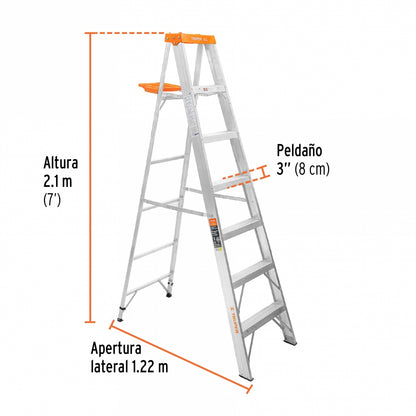 Escalera tijera tipo II aluminio 6 escalones SKU:'16744