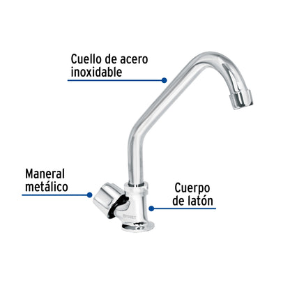 Llave individual metálica p/fregadero maneral hexagonal (Basic) SKU:'49500