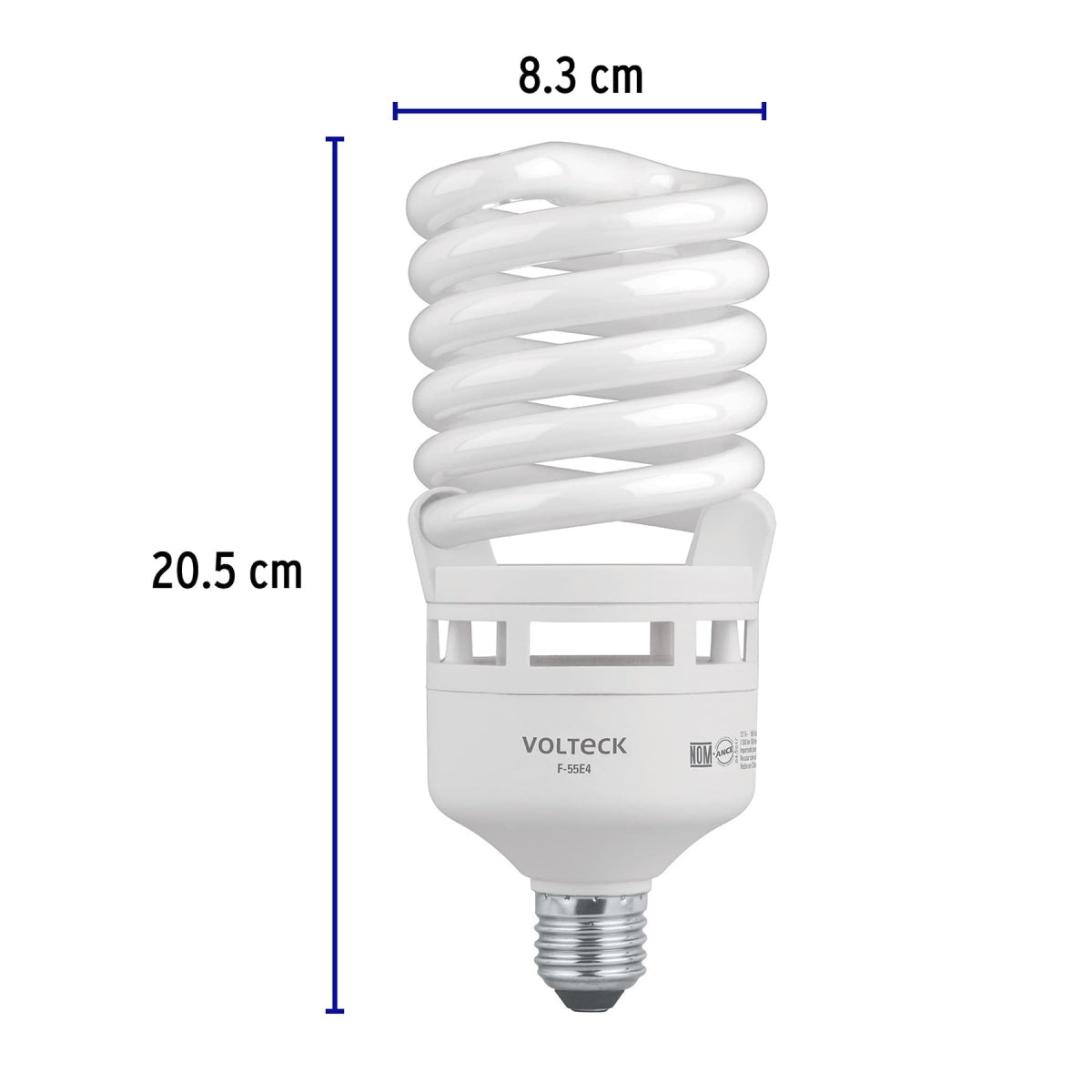 Foco espiral 55W (equivalente 200W) luz de día SKU:'46829