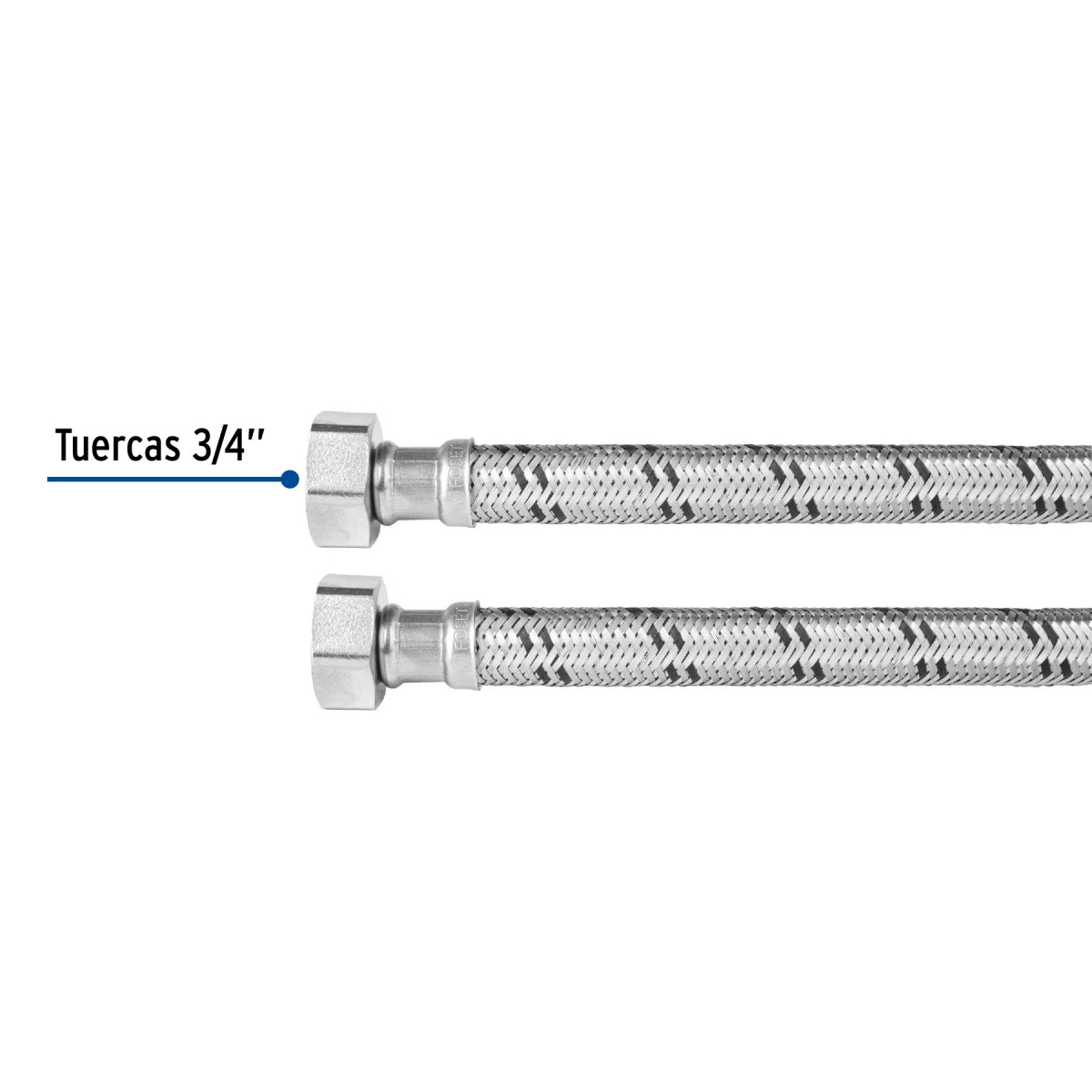 Manguera p/boiler 40cm acero inoxidable 3/4" x 3/4" SKU:'49129