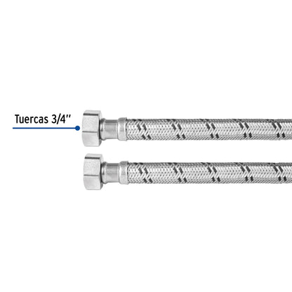 Manguera p/boiler 40cm acero inoxidable 3/4" x 3/4" SKU:'49129