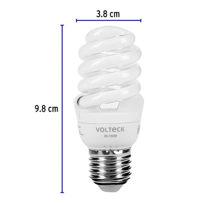 Foco espiral 11W (equivalente 45W) luz cálida SKU:'48503