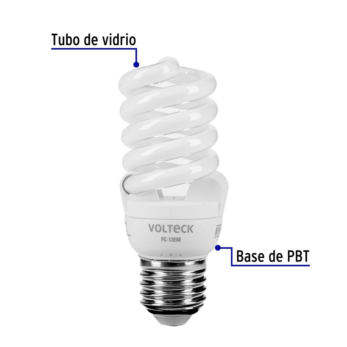 Foco espiral 13W (equivalente 50W) luz cálida SKU:'48505