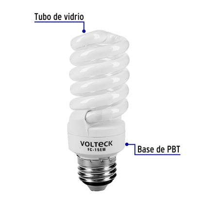 Foco espiral 15W (equivalente 60W) luz cálida SKU:'48205