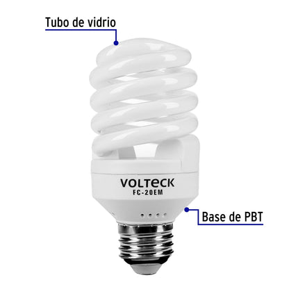 Foco espiral 20W (equivalente 75W) luz cálida SKU:'48207