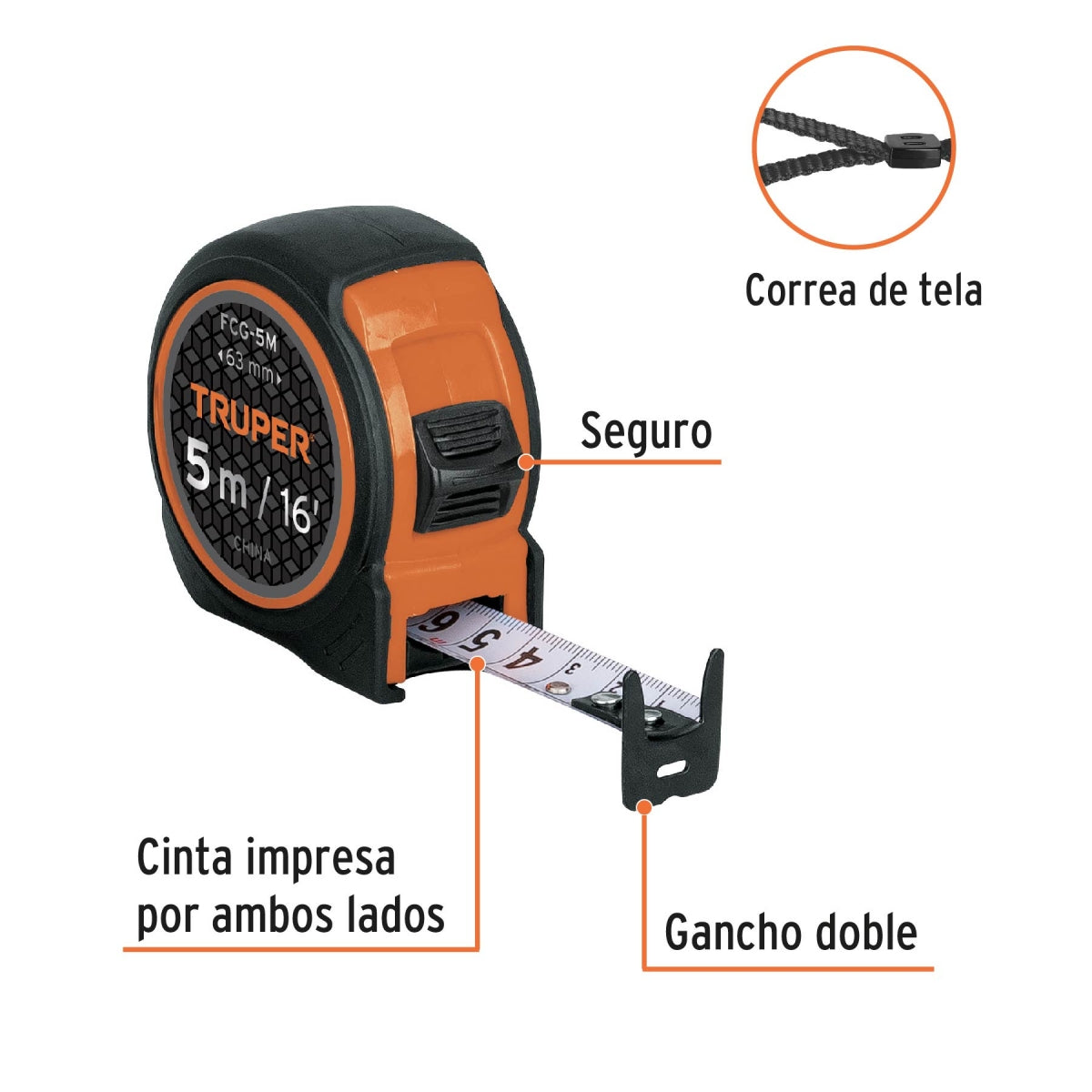 Flexómetro grip 5m SKU:'12772