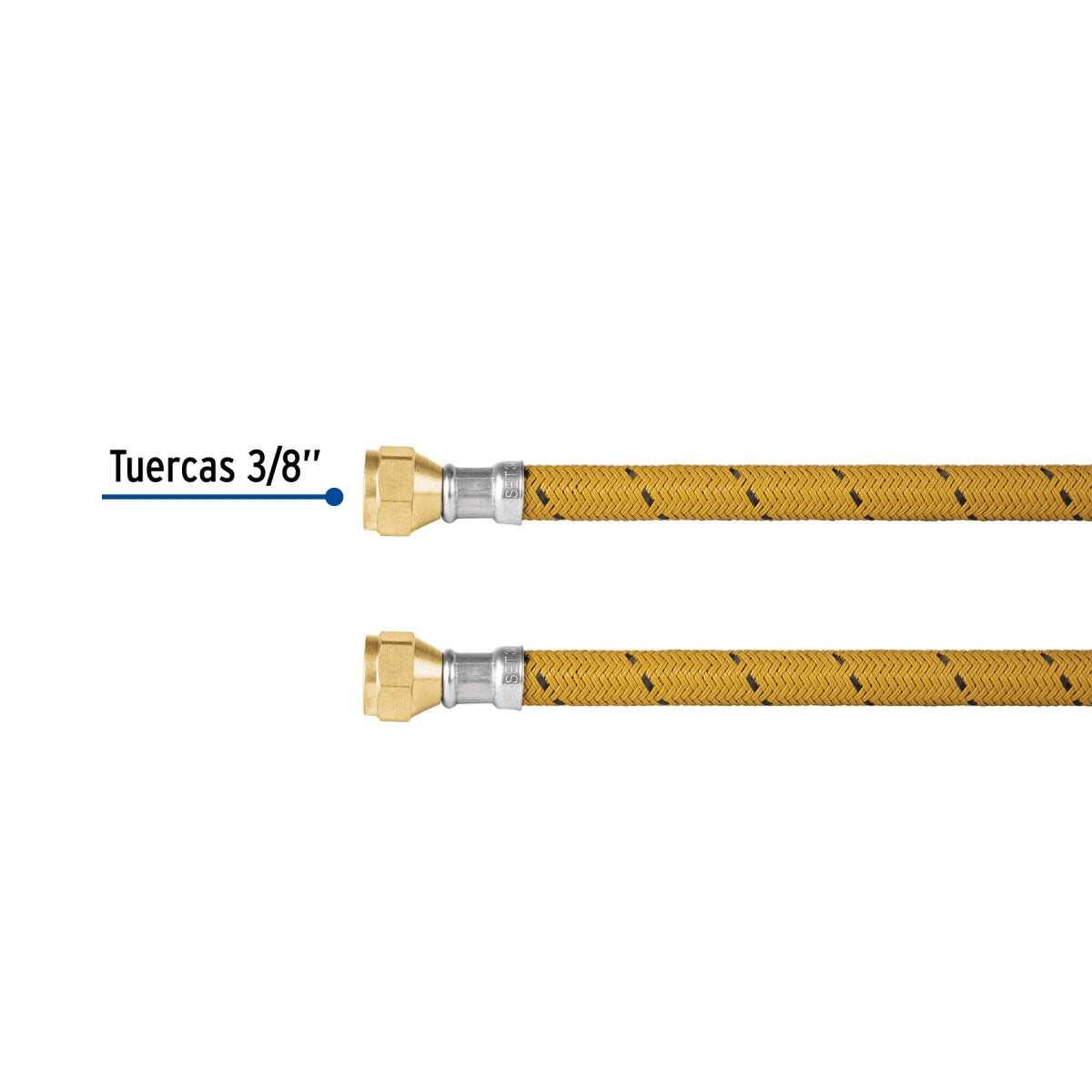 Manguera p/gas 60cm vinilo 3/8" x 3/8" SKU:'49183