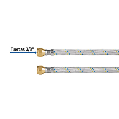 Manguera p/gas 60cm aluminio 3/8" x 3/8" SKU:'49137