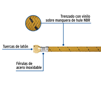 Manguera p/gas 2m vinilo 3/8" x 3/8" SKU:'49186