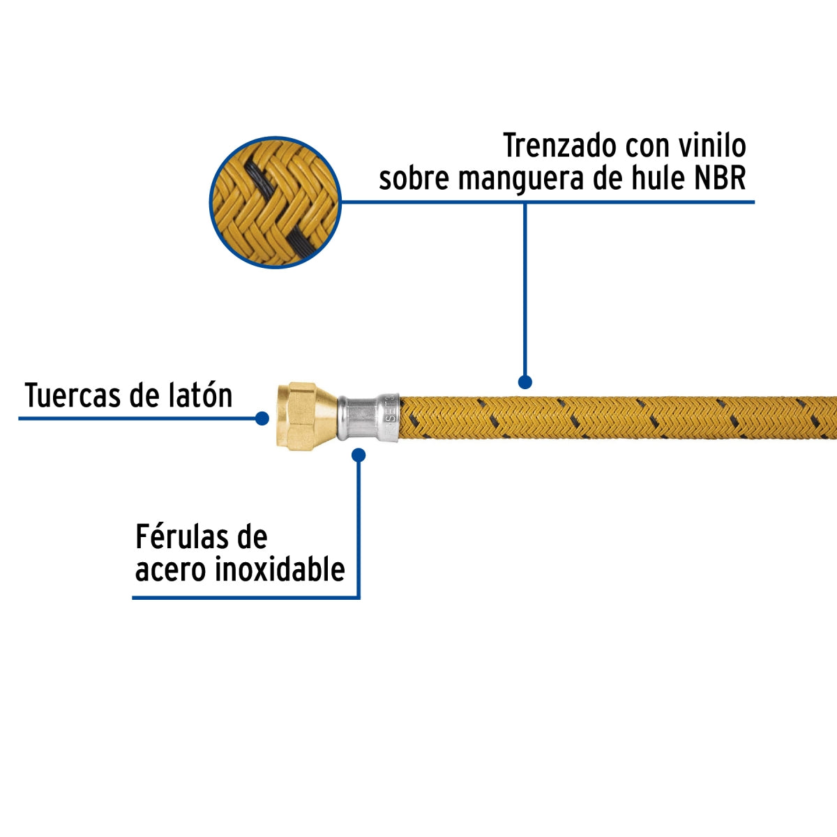 Manguera p/gas 3m vinilo 3/8" x 3/8" SKU:'49187