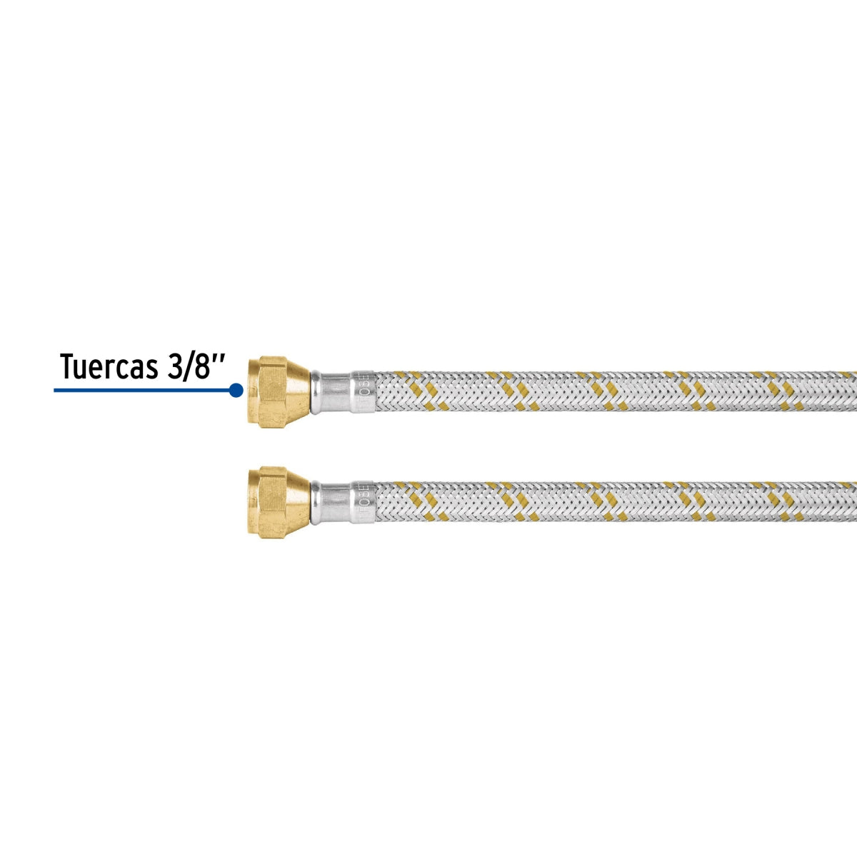 Manguera p/gas 3m acero inoxidable 3/8" x 3/8" SKU:'49518