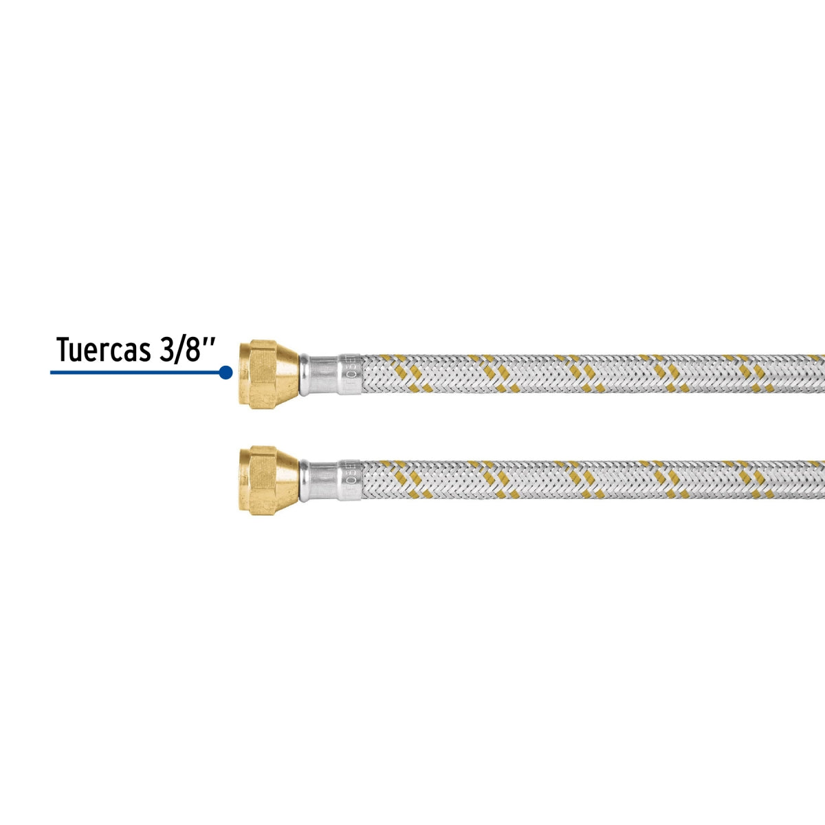 Manguera p/gas 4m acero inoxidable 3/8" x 3/8" SKU:'49519