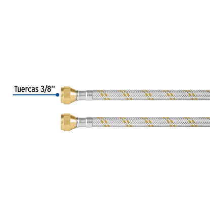 Manguera p/gas 4m acero inoxidable 3/8" x 3/8" SKU:'49519