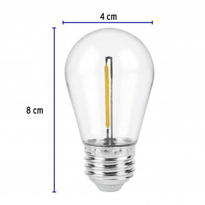 Foco LED S14 con filamento 1W luz cálida SKU:'48452