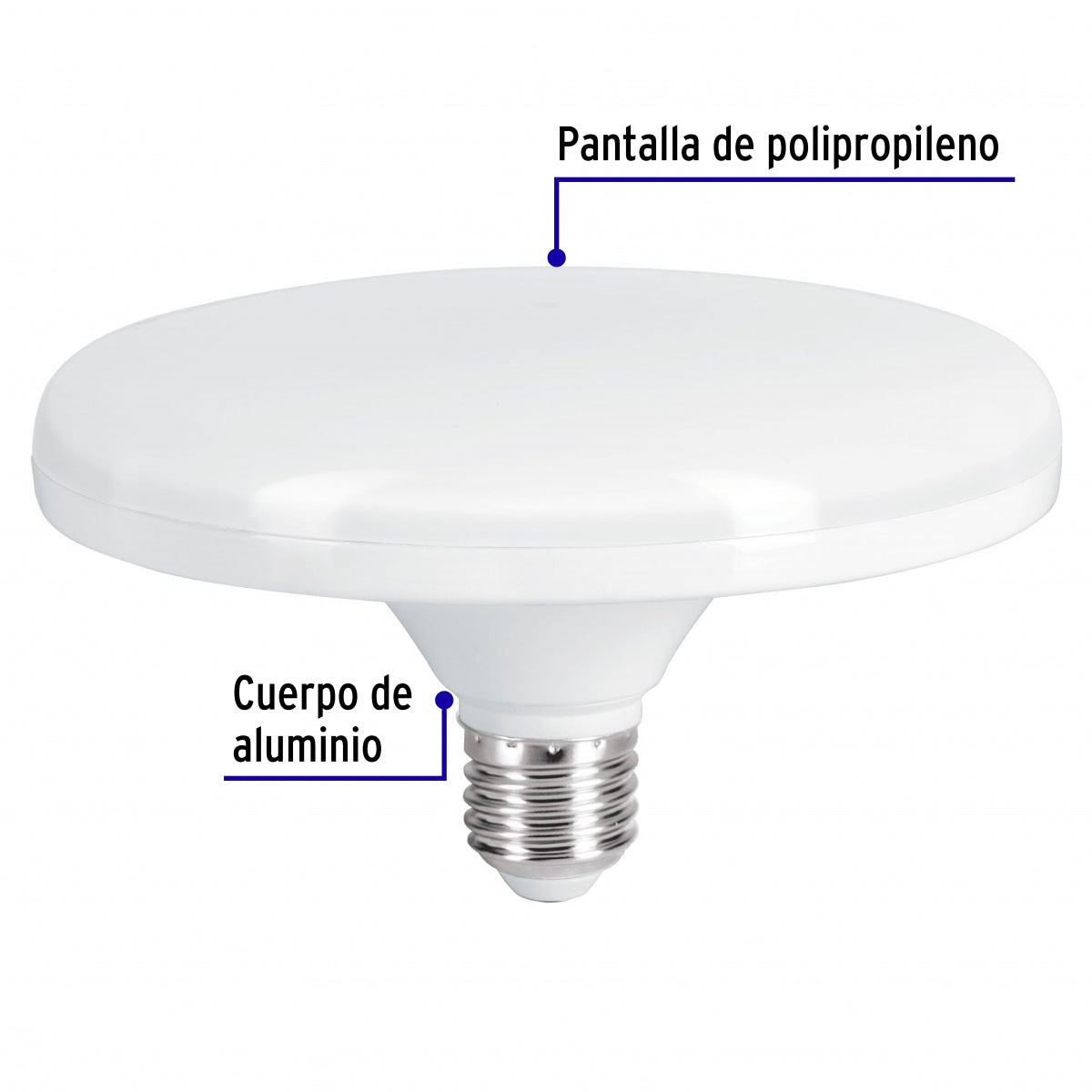 Foco LED tipo OVNI 18W (equivalente 125W) luz cálida SKU:'45631