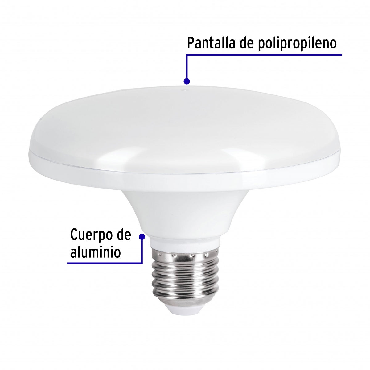 Foco LED tipo OVNI 12W (equivalente 75W) luz cálida SKU:'45630