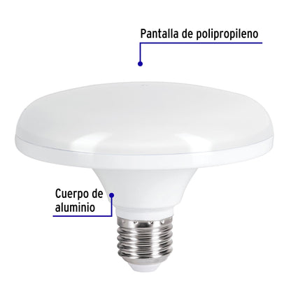 Foco LED tipo OVNI 12W (equivalente 75W) luz de día SKU:'46090