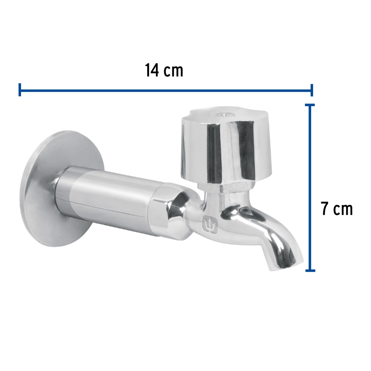 Llave metálica de 1/2" p/fregadero c/niple y chapetón (Basic) SKU:'49105