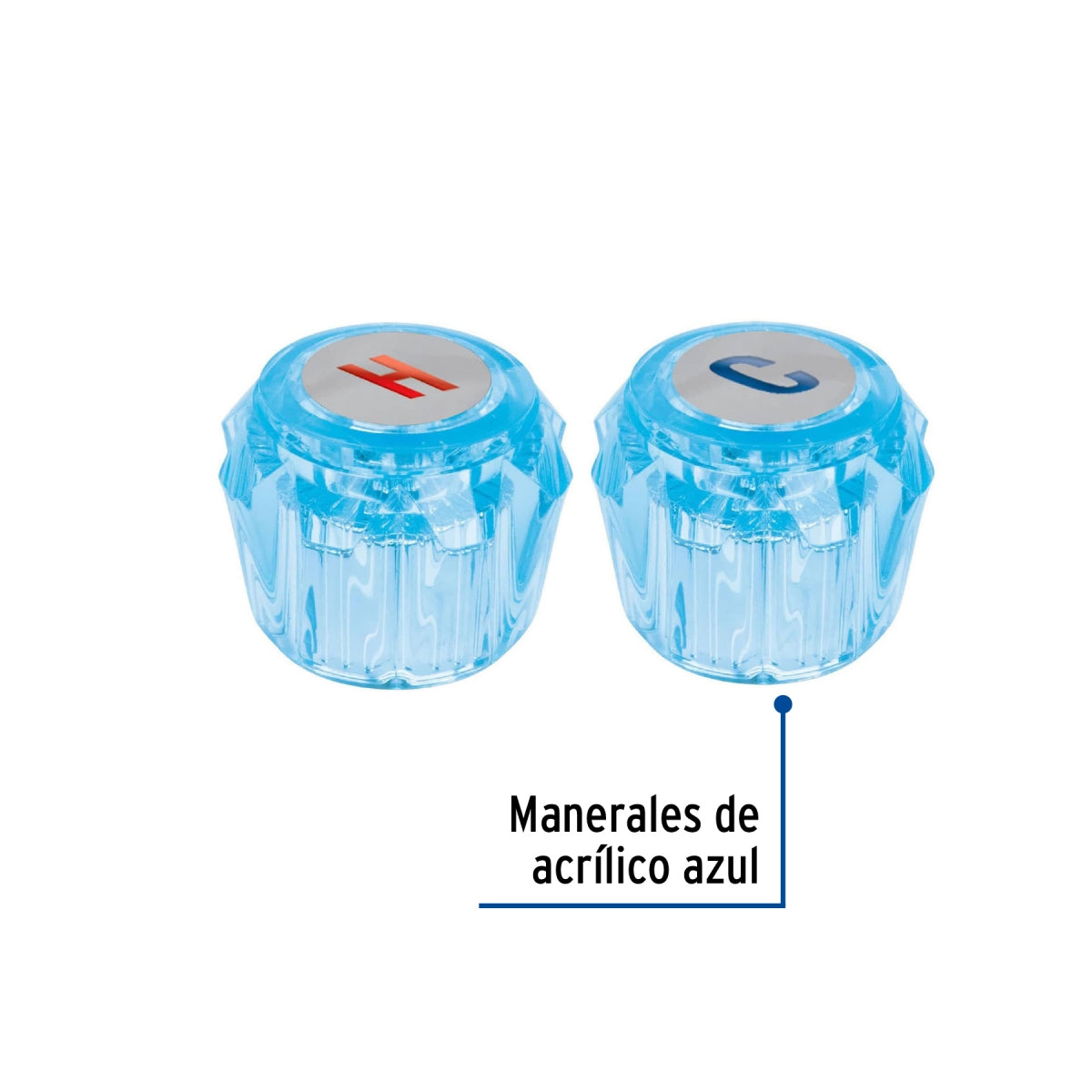 Juego 2 manerales acrílicos azul p/lavabo y fregadero (Basic) SKU:'49456