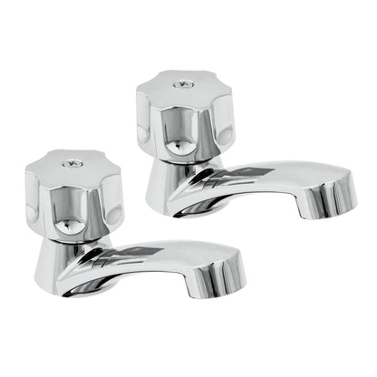 Juego 2 llaves individuales plásticas p/lavabo manerales acrílicos (Basic) SKU:'49308