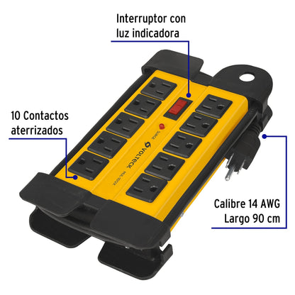 Multicontacto uso industrial 10 entradas 1200J SKU:'48190