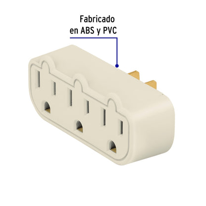 Multicontacto triple aterrizado tipo barra SKU:'46810