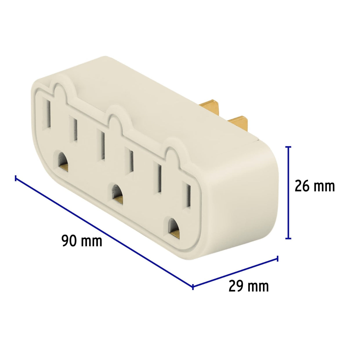 Multicontacto triple aterrizado tipo barra SKU:'46810