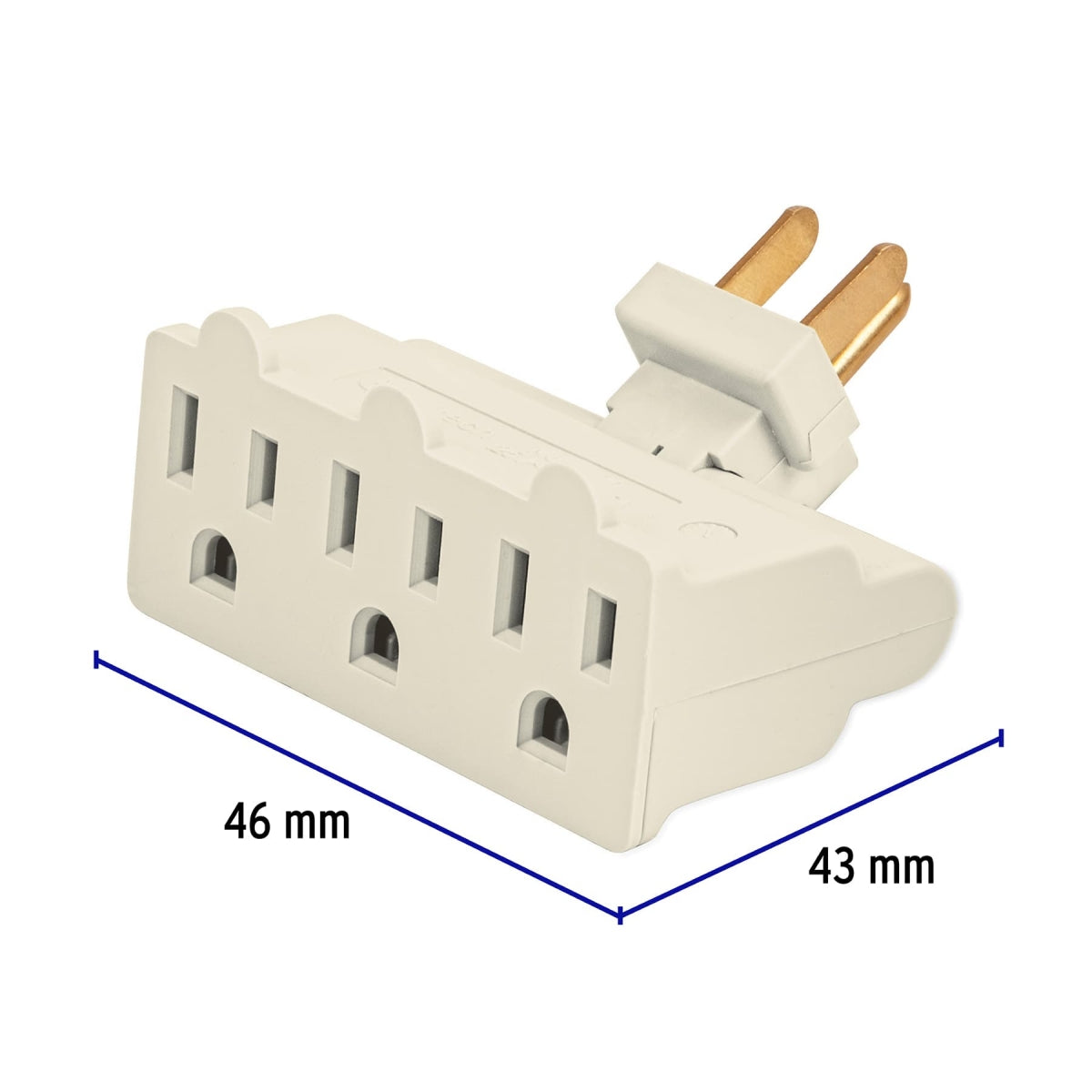 Multicontacto triple aterrizado tipo bisagra SKU:'46801